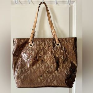 MICHAEL Michael Kors Silver Shiny Large Purse- great for holiday style!